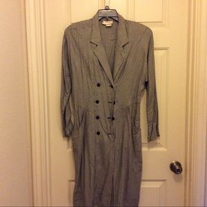 Vintage black white check double breasted 12 dress